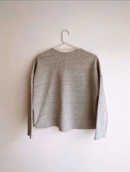 Bluza szary melanż z ozdobnym zamkiem ZARA M