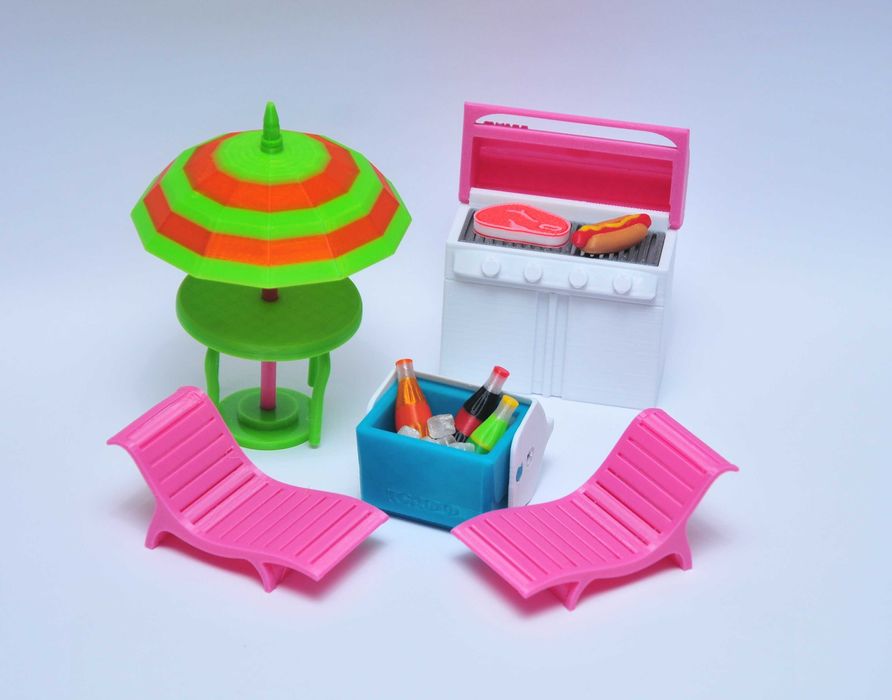 Игровой набор Бассейн мебель вечеринка для кукол ЛОЛ LOL шезлонг гриль