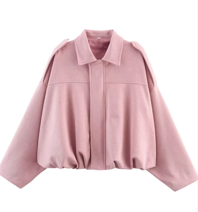 Стильна рожева куртка oversize, нова унівеомальний розмір с-л