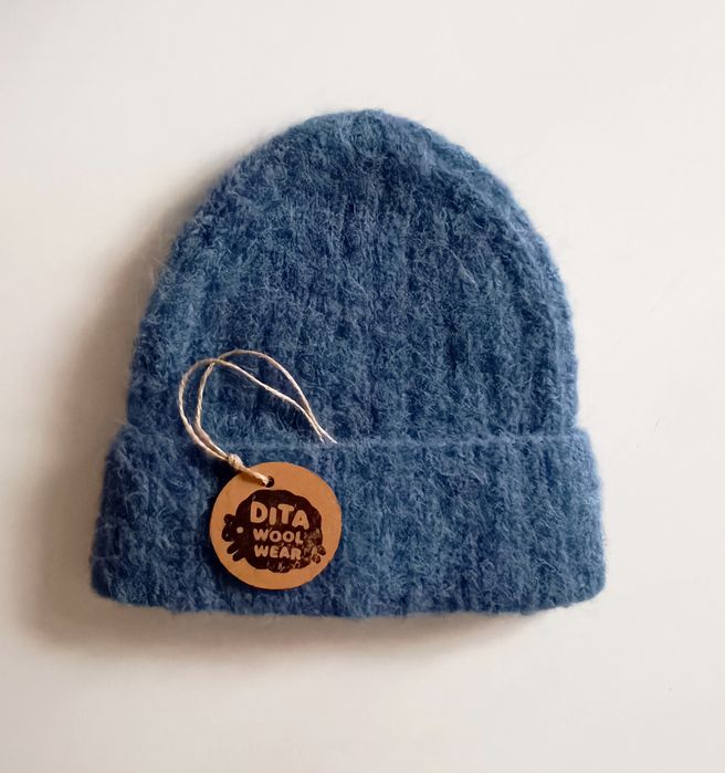 Czapka moher ręcznie robiona