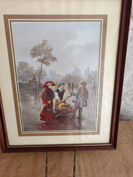 Quadro  antigo c/ Impressão "Vicent Roso