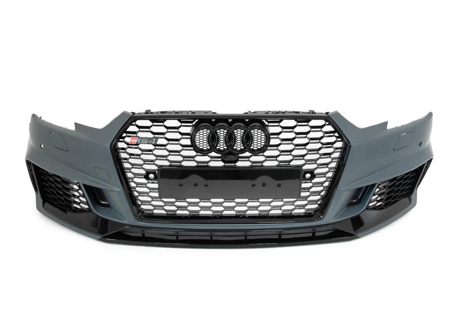 Бампер Audi A4 B9 / S4 B9 2015-2019 RS4 стиль черный глянец