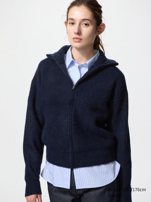 Бавовняна сорочка (у смужку) Uniqlo блакитна, розмір XS
