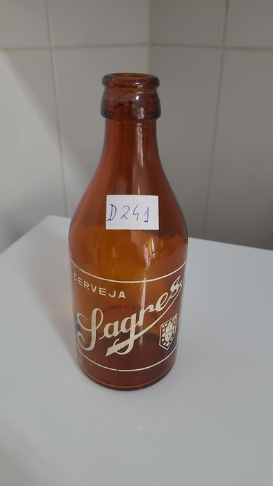 Garrafa de cerveja Sagres pirogravada (antiga)