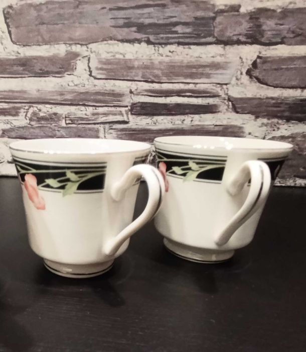 Antigas Chávenas Café Fina porcelana chinesa, orladas a dourado - 6