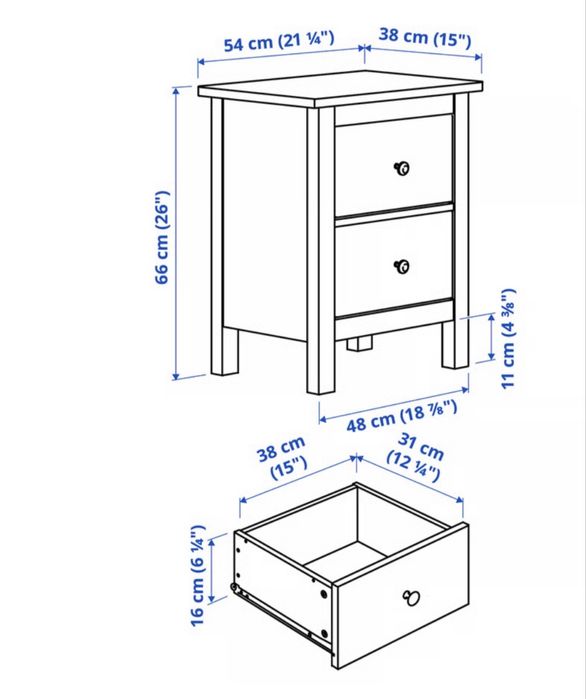 Mesa de cabeceira Hemnes Ikea