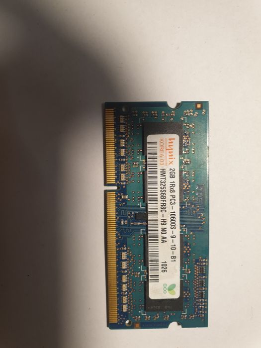 Pamięć ram DDR3 2GB SODIMM PC3-10600S