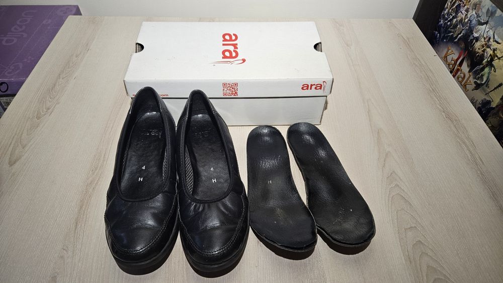 Buty ARA czarne r.37, na tęższa stopę