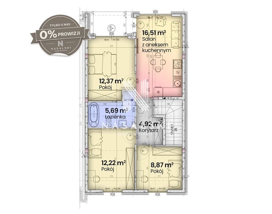 Mieszkanie 4 Pokoje 64 m² + poddasze Niemcz - Widok 6