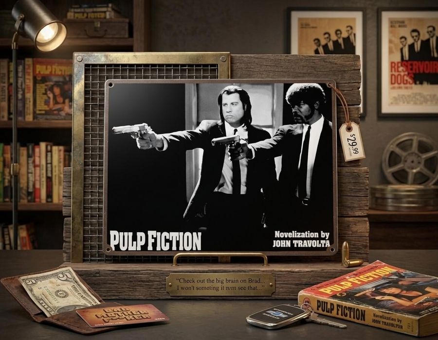 Плакат на металле «Криминальное чтиво (Pulp Fiction)», 14х20 см