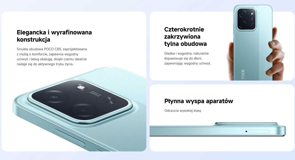 Smartfon Xiaomi POCO C85 6/128 GB 4G I Dual Sim Zielony NOWY Gwarancja