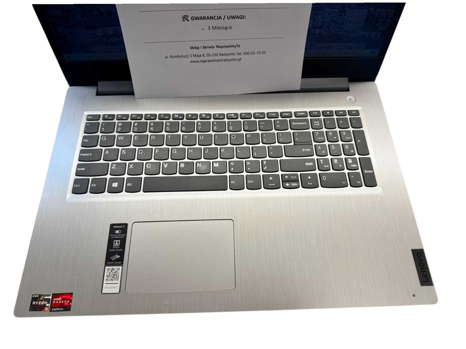Laptop Lenovo IdeaPad 3 -  17" 16GB RAM, 512GB NVMe