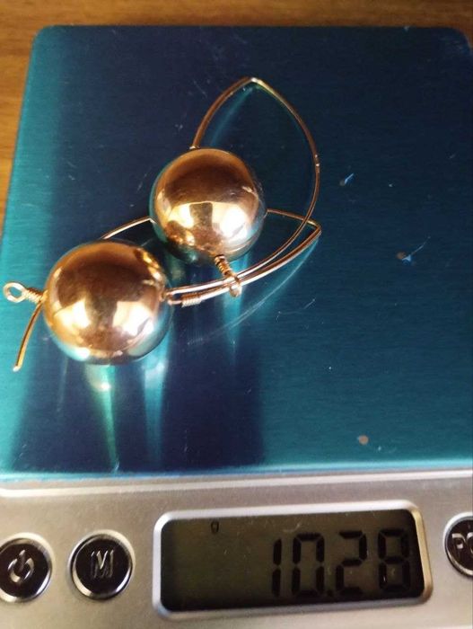 Золотой набор 585 кольцо + серьги шары