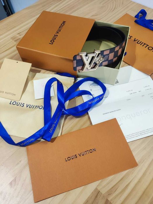 Pasek firmowy męski, damski, skóra Louis Vuitton od reki 84-38