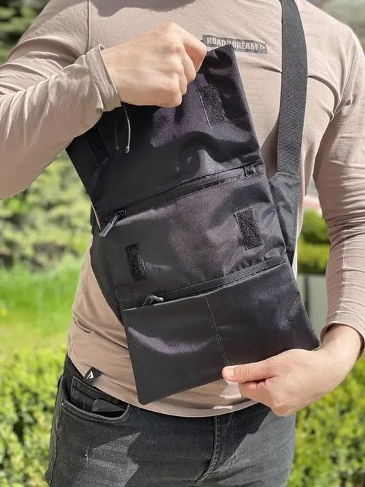 Сумка черная с кобурой, сумка мужская, сумка через плечо, барсетка