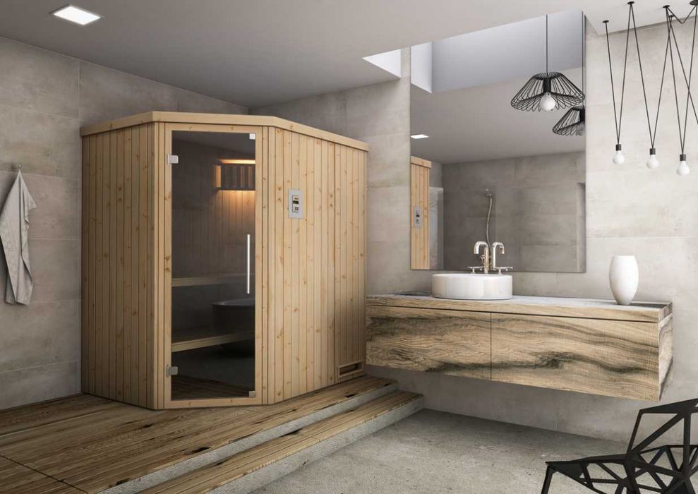 Sauna Narożna Family 2520E W0 - 6 osobowa Polskie Sauny