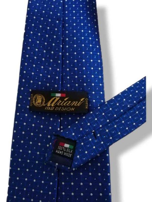 Włoski krawat w kropki ręcznie robiony Ariani 100% silk