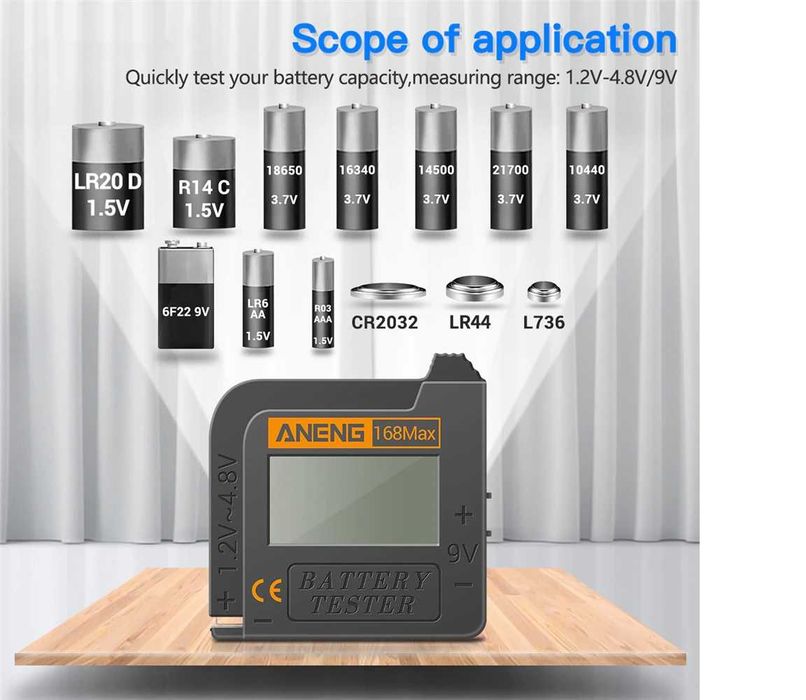 Цифровой тестер аккумуляторов и батареек ANENG 168Max