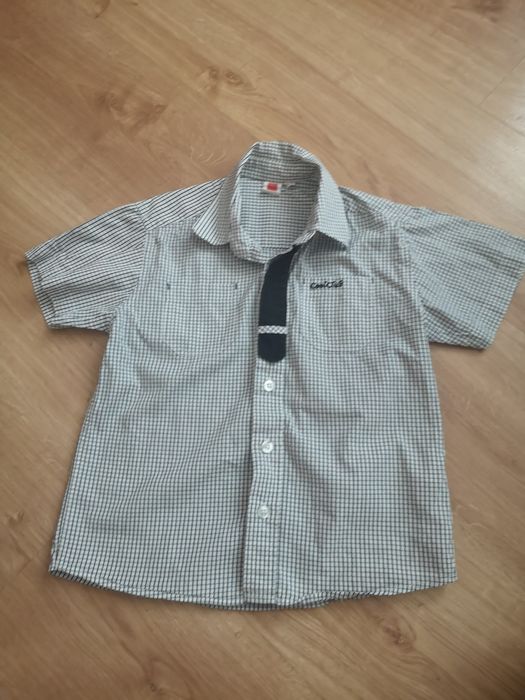 Koszula biała w kratke 110