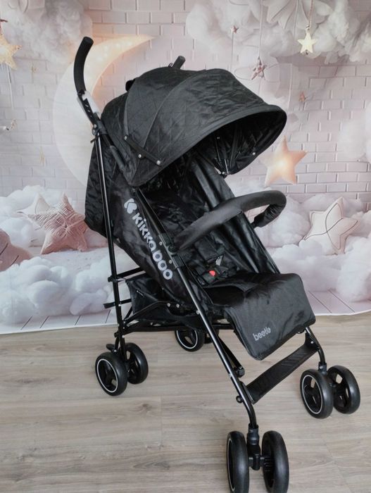 Wózek spacerowy Kikkaboo Beetle do 22 kg, czarny, lekki parasolka