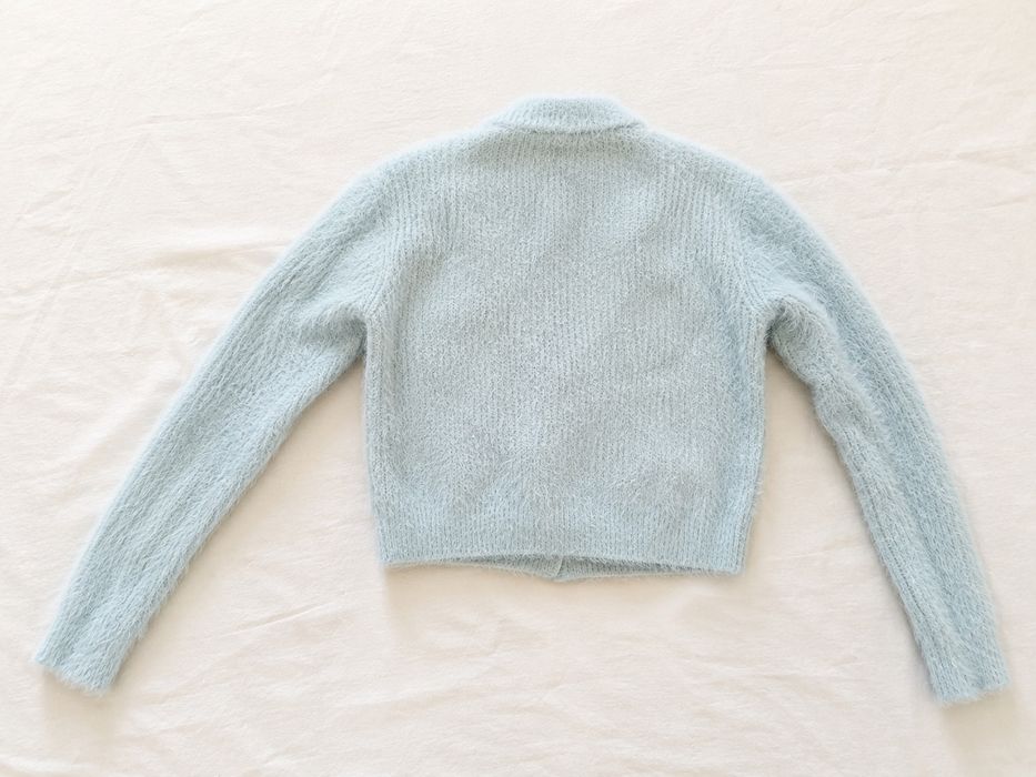 Bershka Fuzzy Knit Cardigan Azul Claro Mujer Women Size S