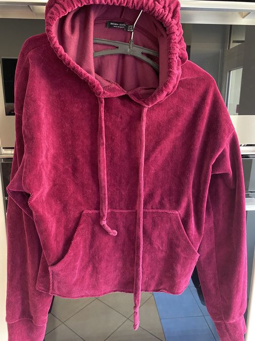 Krótka bordowa bluza bershka rozm. s