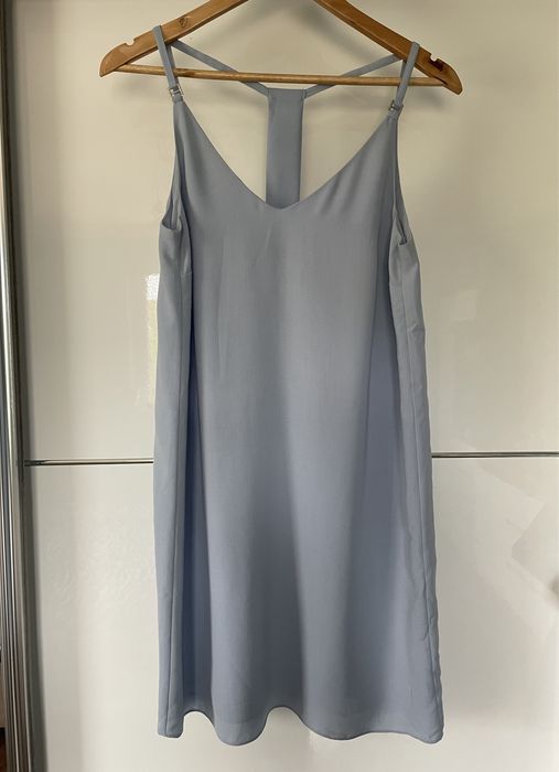 Sukienka trapezowa zwiewna cienkiutka na szelkach S M