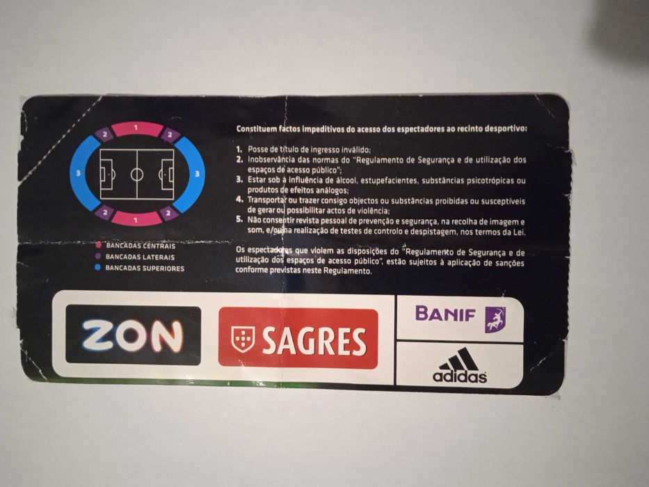 Bilhete de Futebol Liga Portuguesa Época 2011/2012