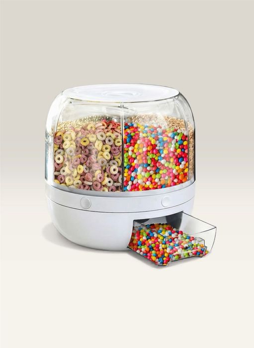 DUŻY 3,5L Pojemnik do żywności obrotowy  do ryżu płatków do kuchni