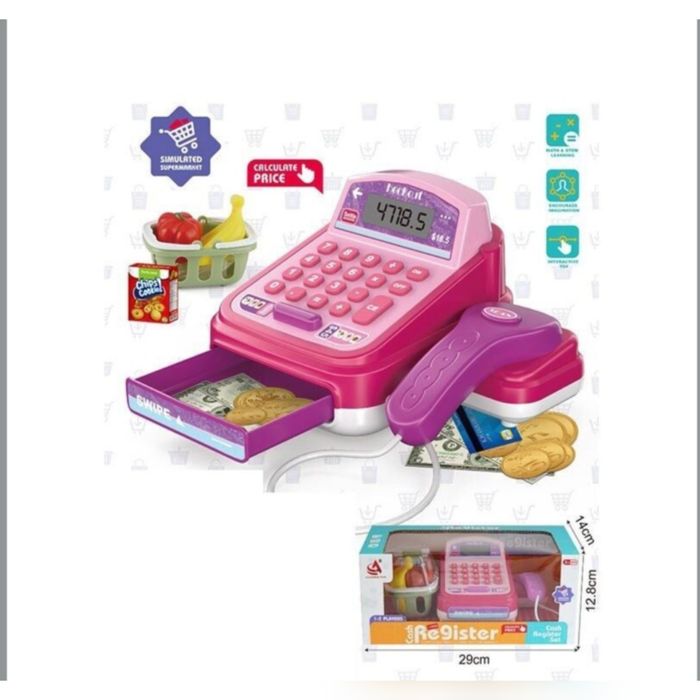 Дитячий касовий апарат касса супермаркет магазин гроші картка звук