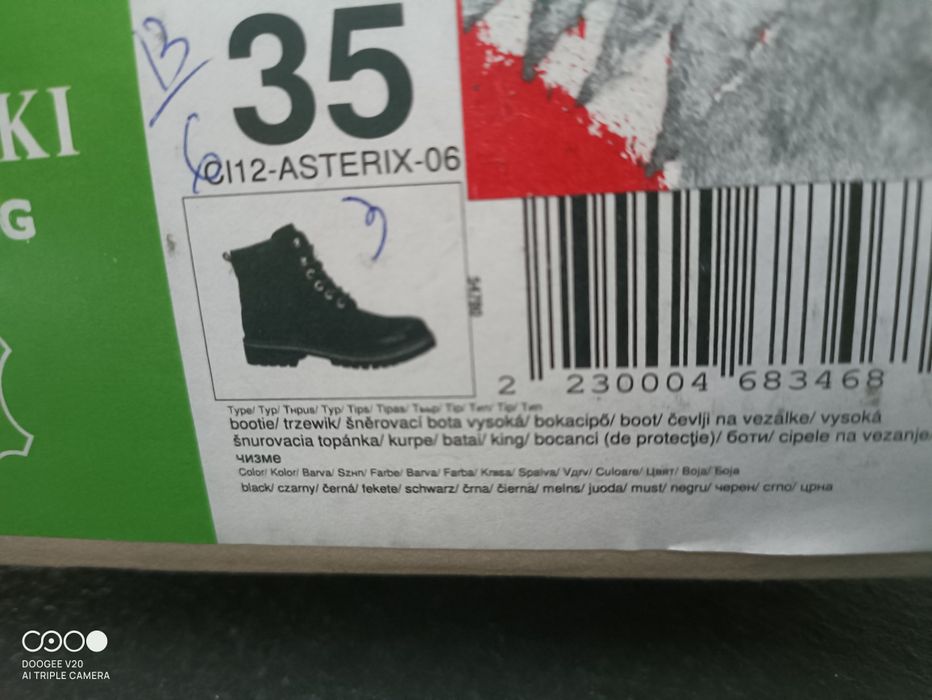 Buty trzewiki rozmiar 35 czarne chłopięce