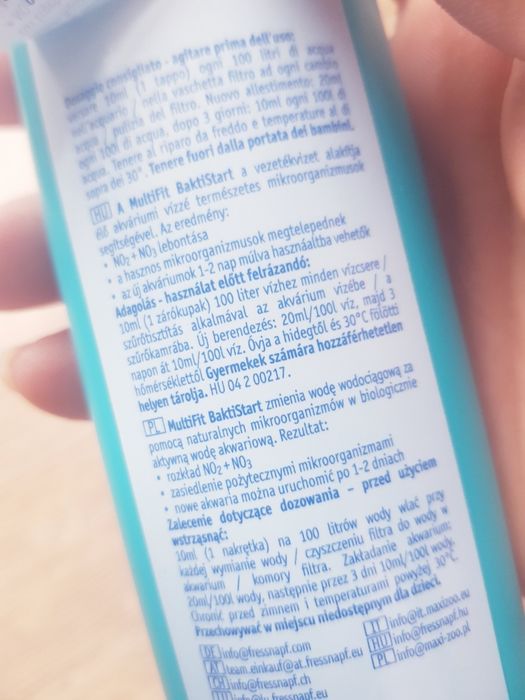 Preparat do uzdatniania wody do akwarium Multi Fit  Baktistart 100ml