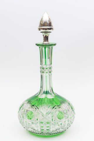 Decanter antigo em cristal moldado