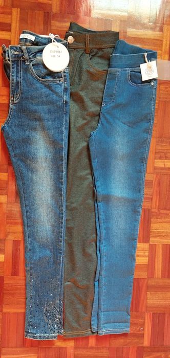 5 Pares Calças - tam 34/S/ 12 anos