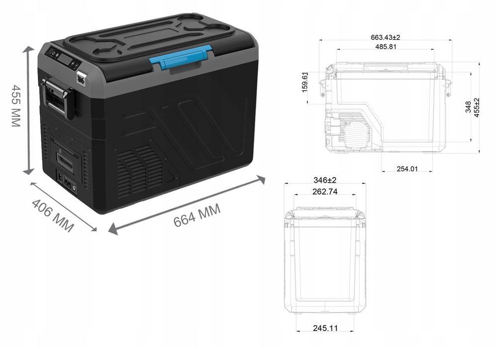 mocna lodówka zamrażarka turystyczna samochodowa 12v/230v 35l czarna