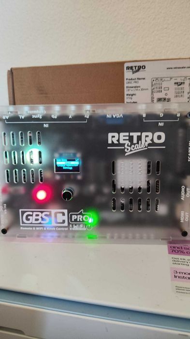 RetroScaler GBSC PRO WiFi HDMI 1080p | Upscaler SCART / VGA / RGBS | Novo