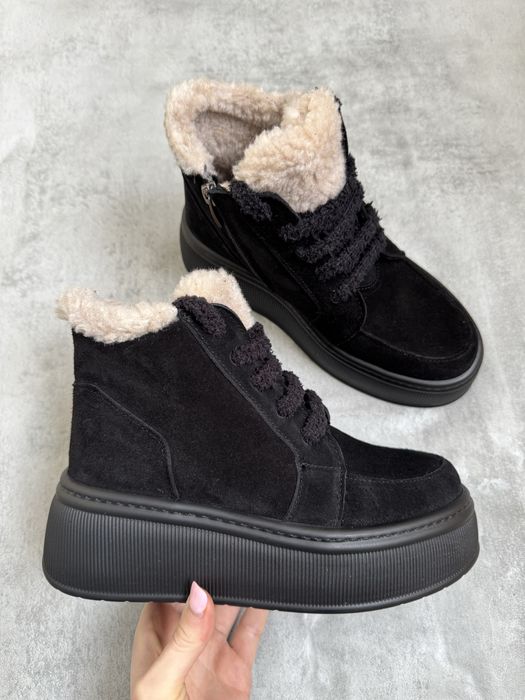 Зимові хайтопи черевики натуральний замш