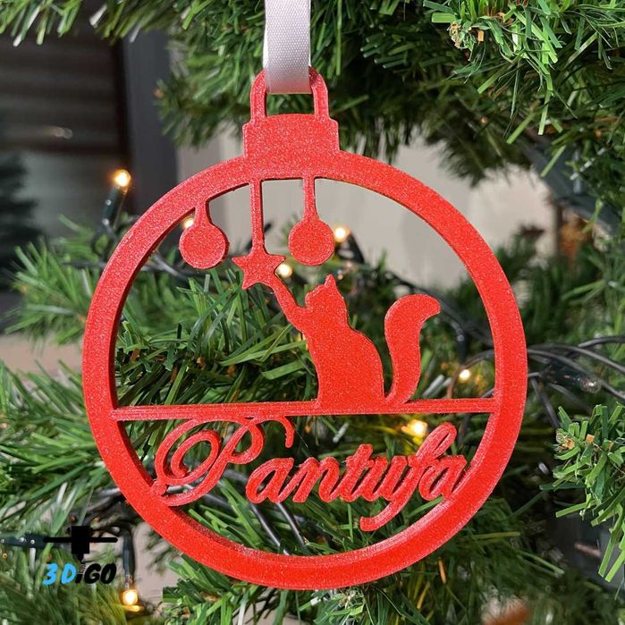 Bolas e estrelas de Natal para animais personalizadas impressas em 3D
