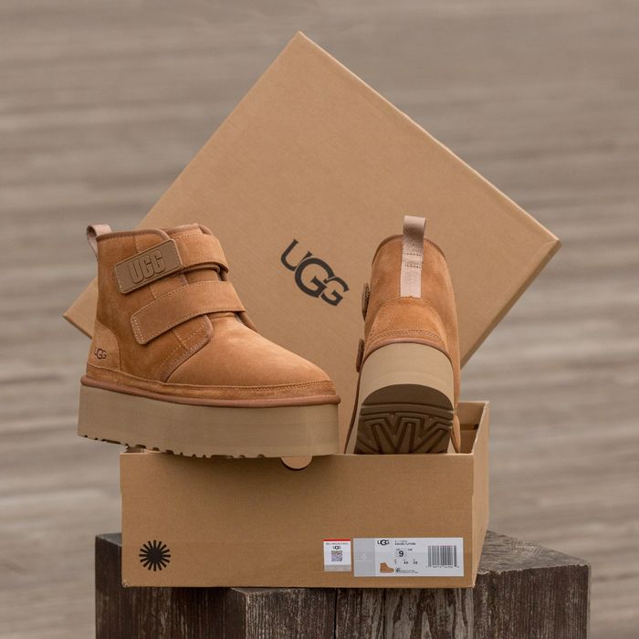 Уггі UGG Neumel Platform Chukka Chestnut premium | Угги натуральные жіночі