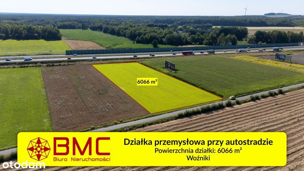 Działka przemysłowa Woźniki 6066m2