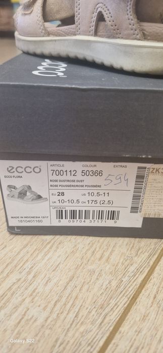 Сандалі босоніжки для дівчинки ecco, р. 28