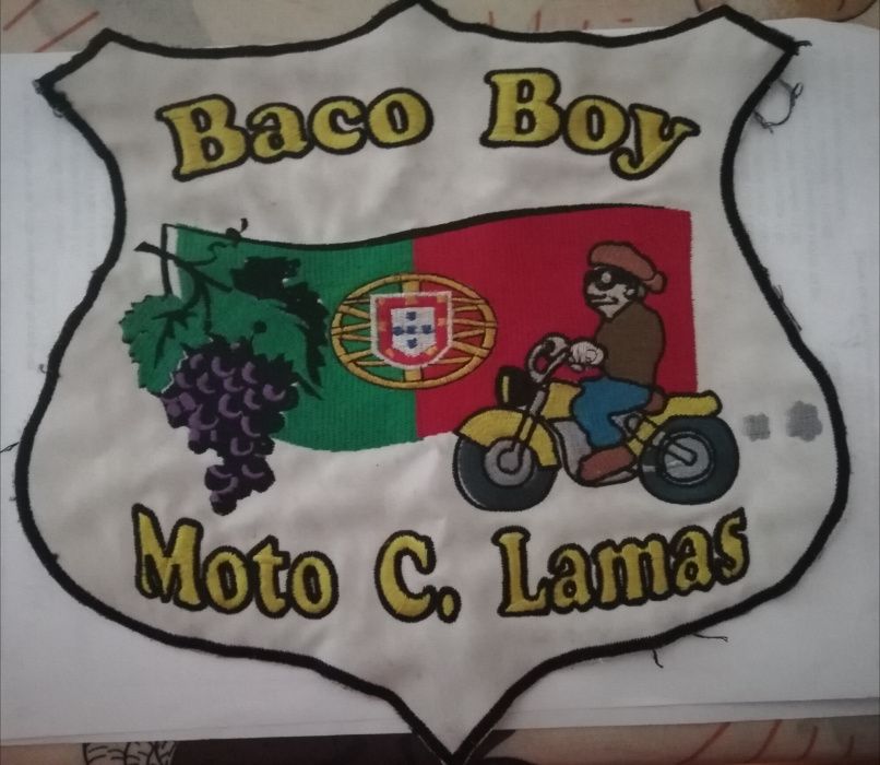 Patche emblema de grande dimensão do Moto Clube de Lamas Baco Boy