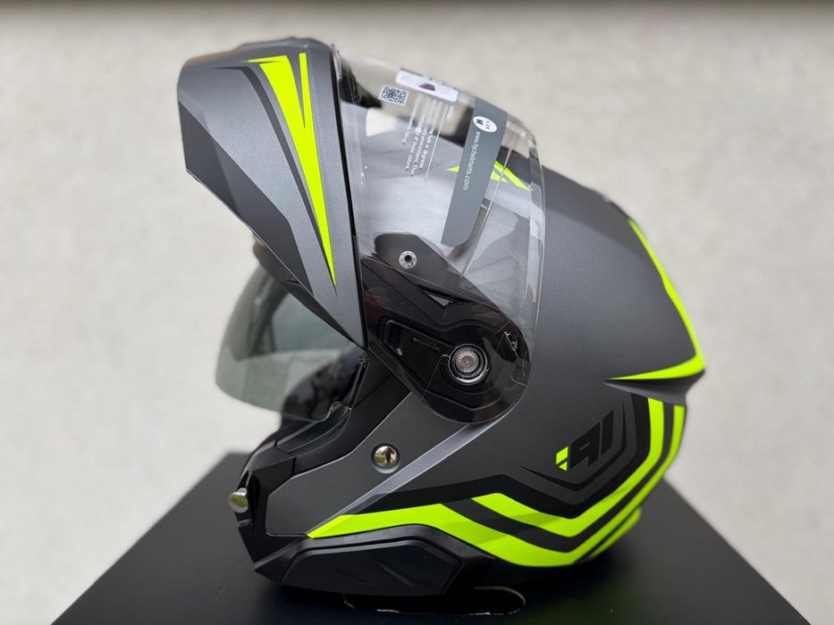 Kask motocyklowy szczekowy HJC i91 Tricus Fluo rozmiar XL 60-61 Bledna