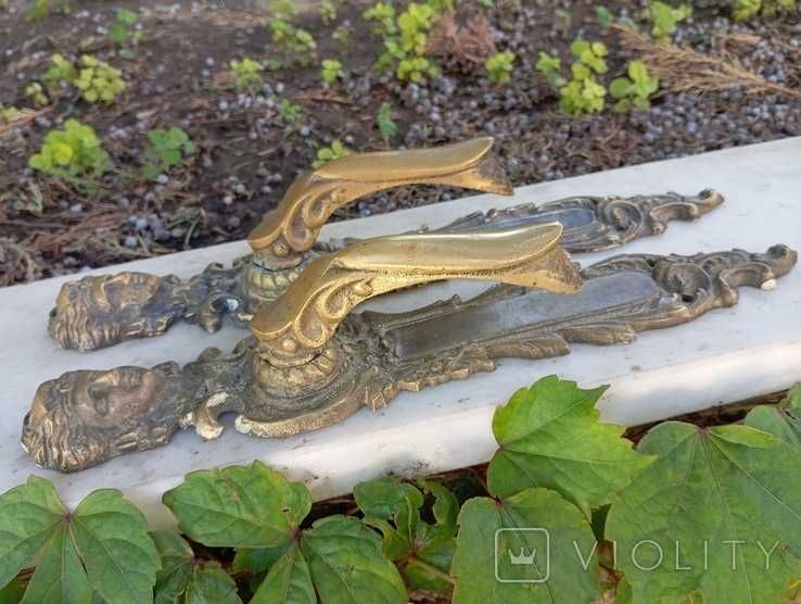 Антикварные Дверные Ручки Бронза Роскошные Нарядные 1500 грамм Франция