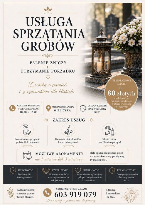 Usługa sprzątania grobów, sprzątanie grobów