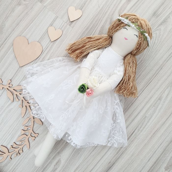 Lalka Anioł Aniołek hamdmade Na Chrzest Komunię 60cm