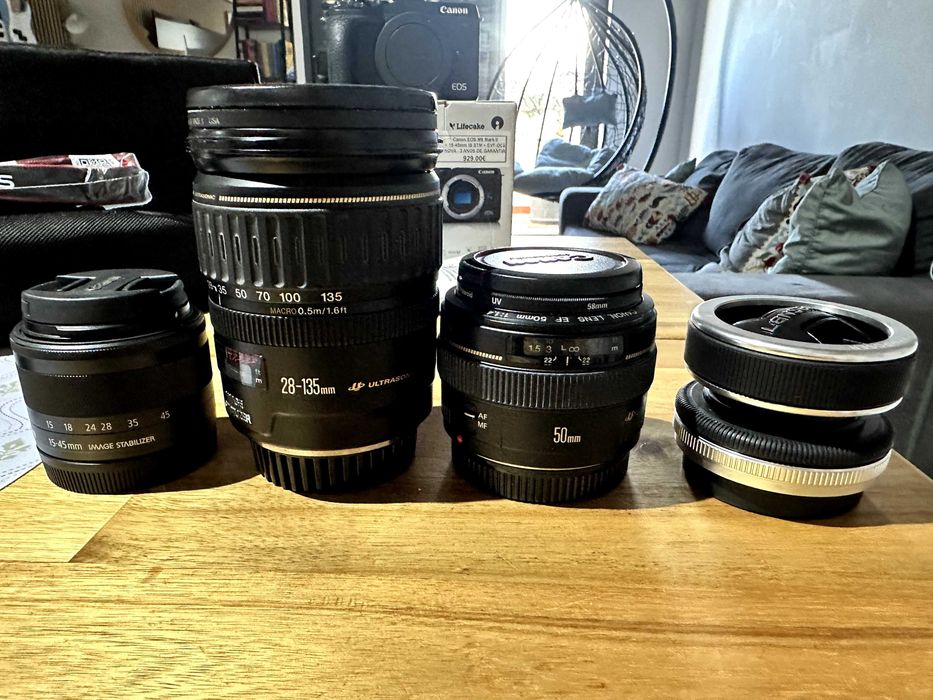 Canon EOS M6 Mark II + lentes Canon + multiplos acessorios na caixa