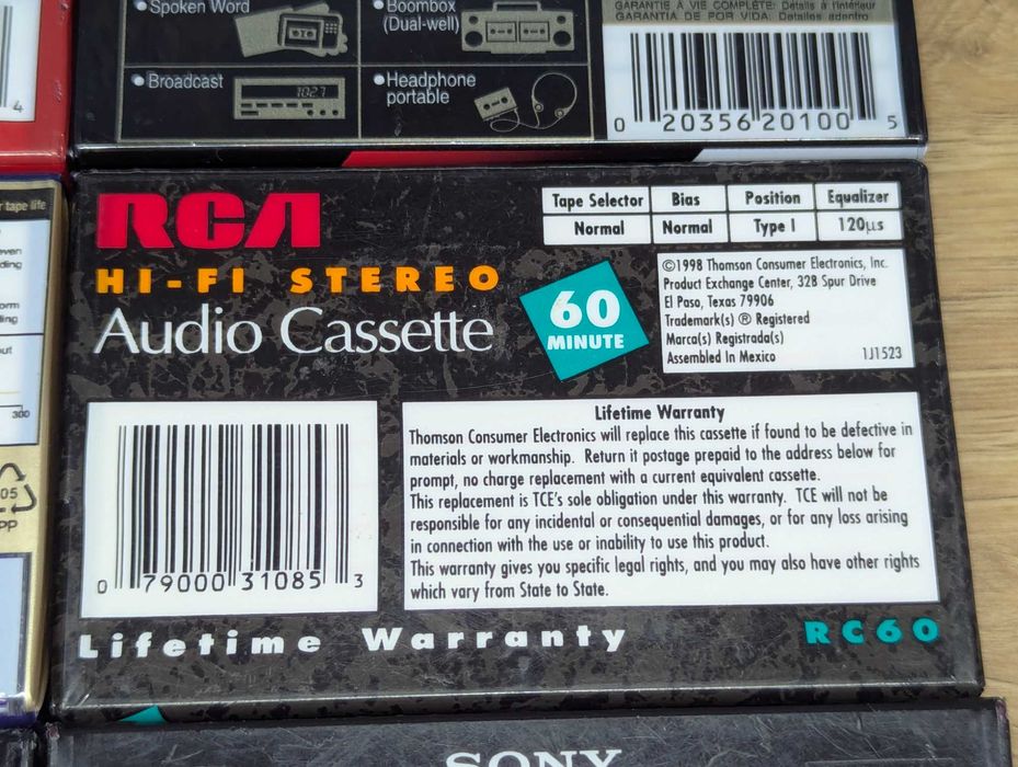Аудіокасеты аудио кассеты лот 6 штук SONY, TDK, RCA