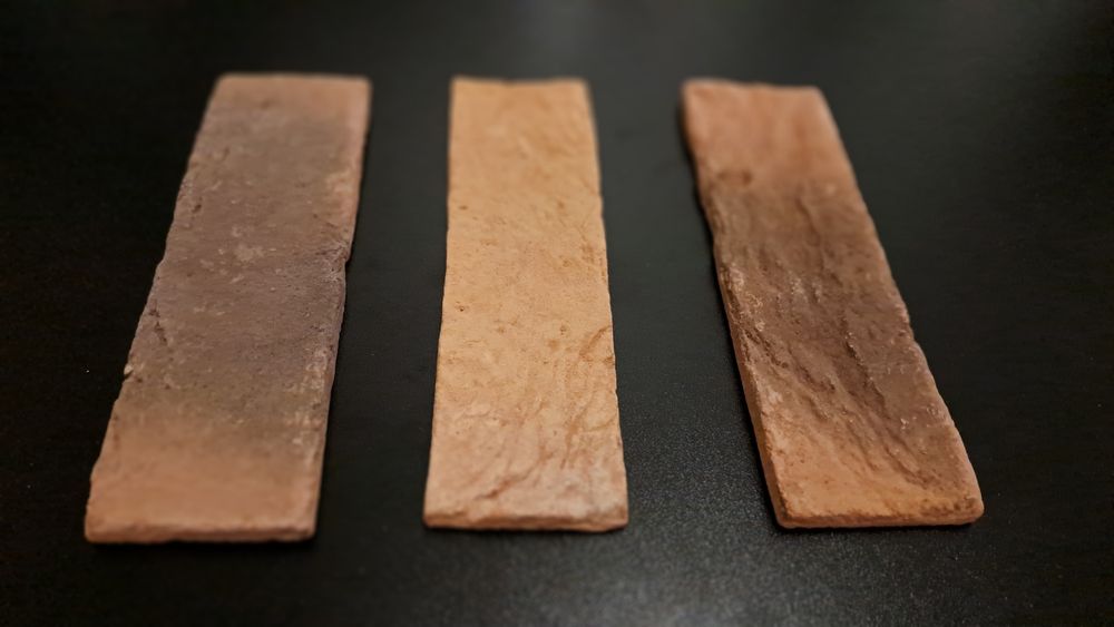 Płytki ceramiczne, cegłówka, cegła. 6x29 cm. 3 sztuki do loftu