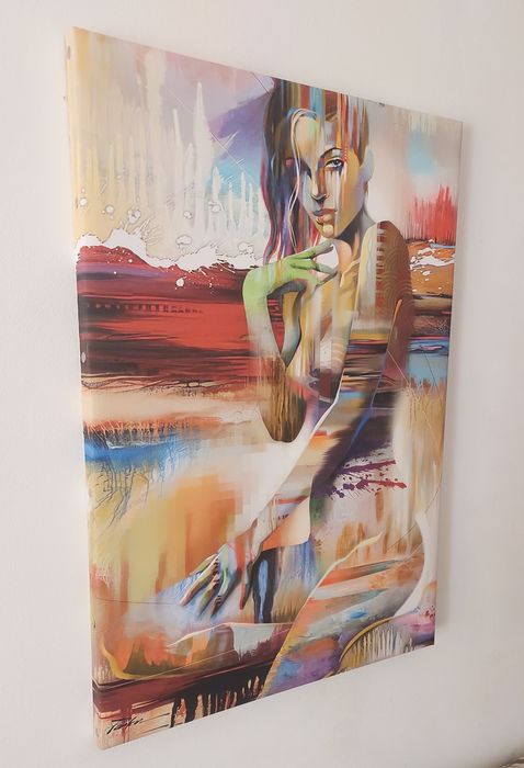 Quadro impressão tela tecido mulher abstrata 45x65 cms